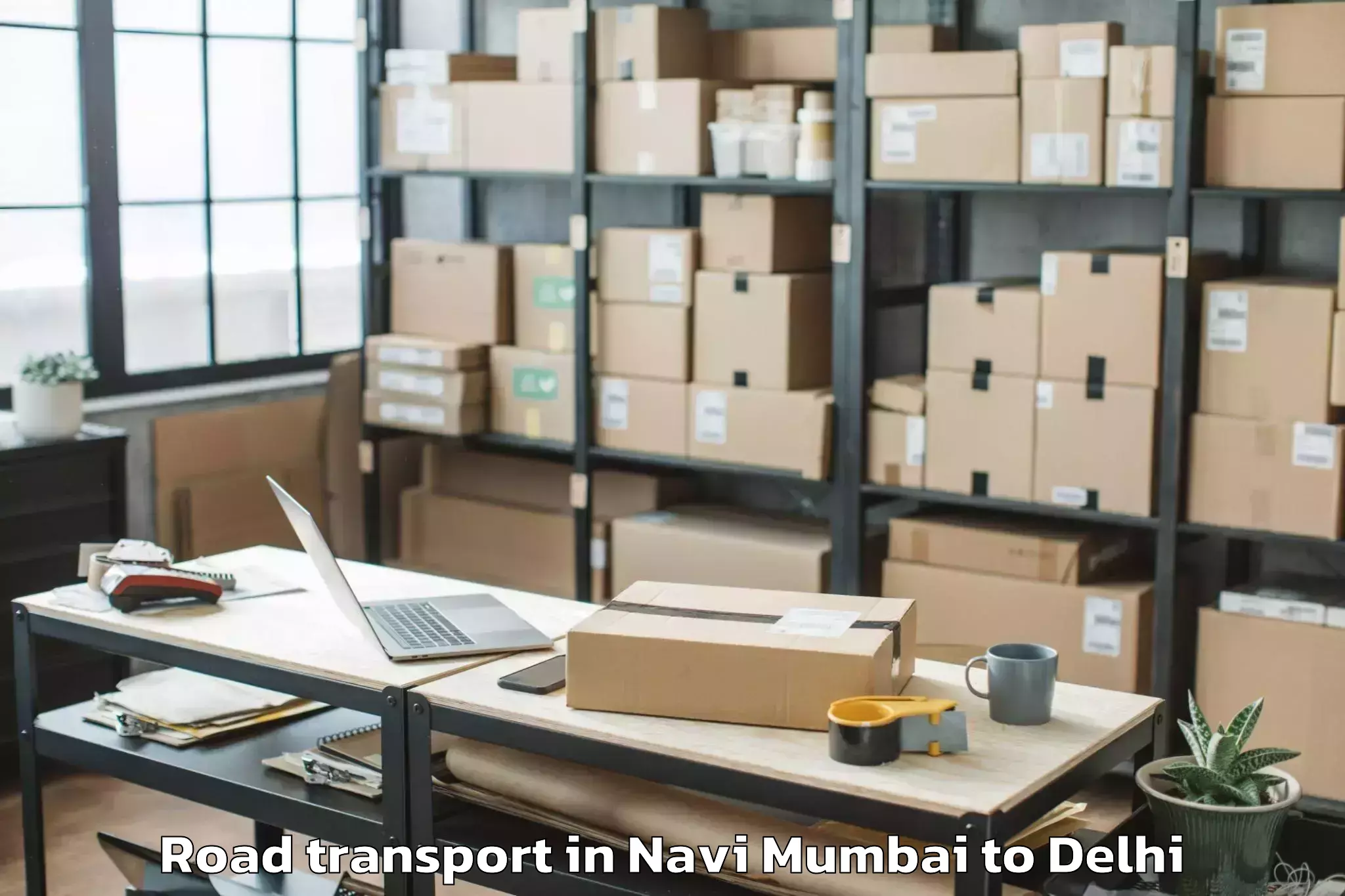 Top Navi Mumbai to Vivek Vihar Road Transport Available